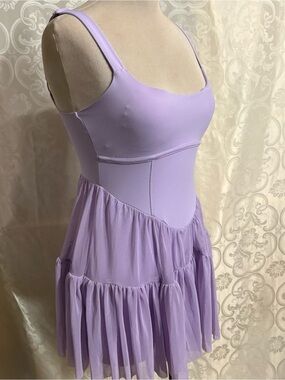 NWT- Derek Heart Lavender athletic corset pirouette mini dress with skort size L